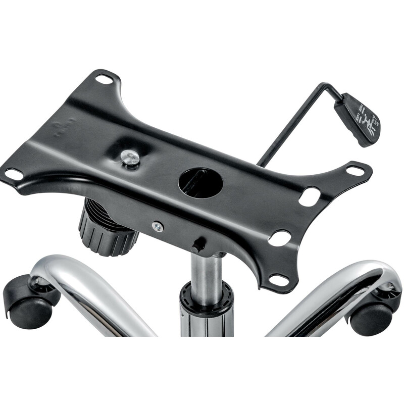 Justerbar metal kontorstolramme med 5 hjul og svingmekanisme