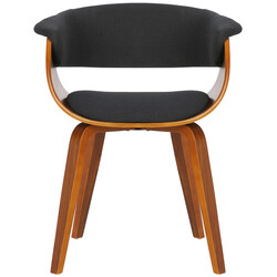 Bruce moderne spisestuestol med stofbetræk træramme og armlæn