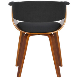 Bruce moderne spisestuestol med stofbetræk træramme og armlæn