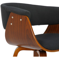 Bruce moderne spisestuestol med stofbetræk træramme og armlæn