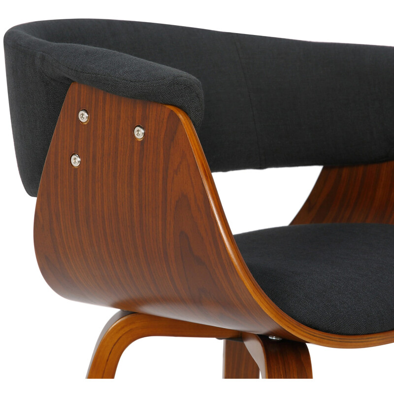 Bruce moderne spisestuestol med stofbetræk træramme og armlæn